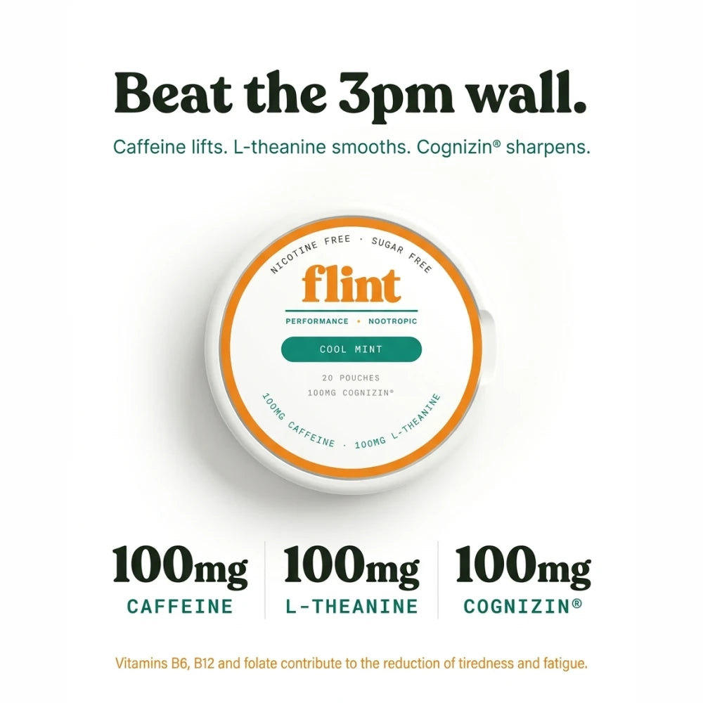 Flint Cool Mint Caffeine Nootropic Pouches